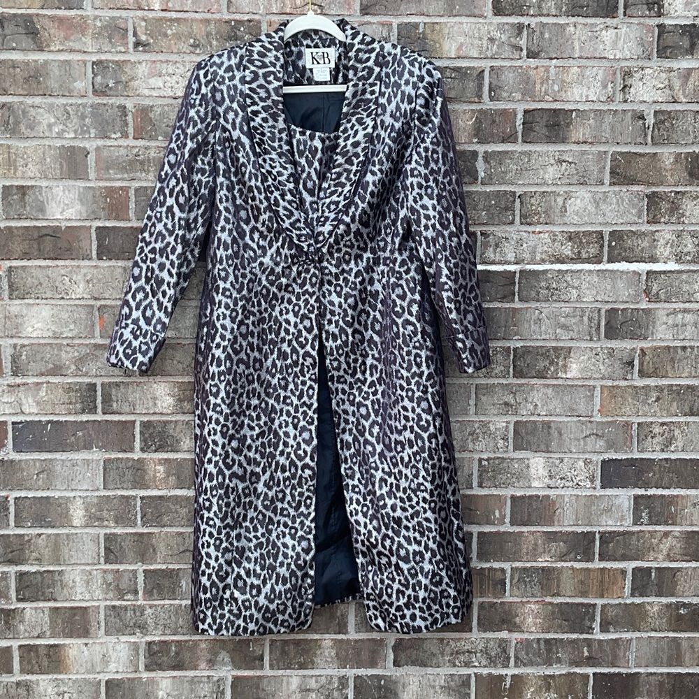 Take 50% Off- K&B Leopard Print Long Coat, Size-14 View 2